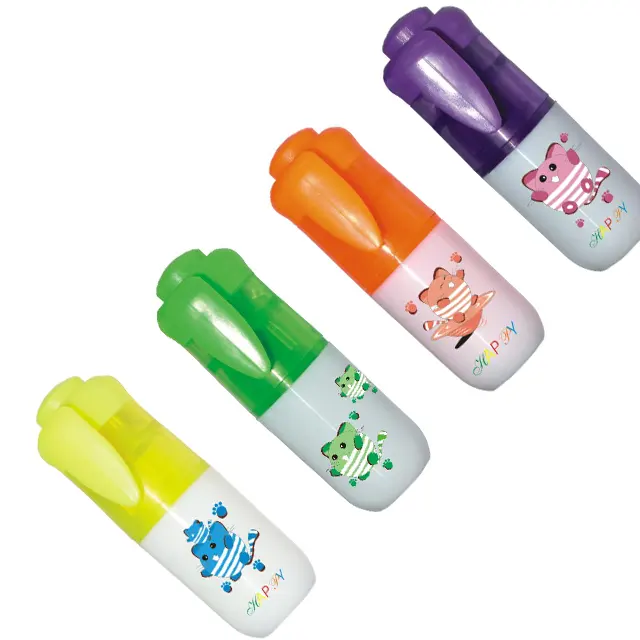 Rotulador de punta de cincel SH886 para adultos y niños, suministros escolares con gran depósito de tinta, Mini resaltador de colores Pastel