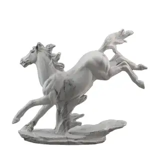 Vente en gros Personnalisation Impression par transfert d'eau Film de revêtement Résine Tête de cheval Sculpture Taille réelle Résine Cheval