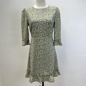 2025 फ्रेंच शैली के कपड़े निर्माता कस्टम गर्दन छोटी पफ आस्तीन मिनी डेज़ी रूफले पोशाक महिलाओं के लिए - Product Image 1