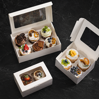 Boîte à pâtisserie en papier écologique avec fenêtre transparente pour les desserts de boulangerie, les gâteaux, les biscuits, le pain, l'emballage cadeau de vente au détail