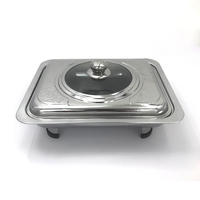 Plat de service rond en acier inoxydable pour restaurant, camping, réchaud à alcool, ustensiles de cuisine, buffet et réchaud de table en métal pour fêtes