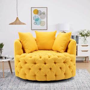 Sofá giratorio de tela de terciopelo de acero inoxidable para el hogar, muebles modernos de Hotel - Product Image 4