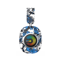 Casque sans fil BT640 pour peinture, casque de jeu graffiti, casque stéréo supra-auriculaire, casque BT avec micro LED