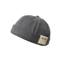 Casquette de marin sans visière en coton lavé commun, personnalisée avec un logo personnalisé, alphabet anglais, patch en sergé