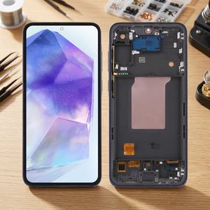 MS ซีรีย์โอแอลแบบแข็งสำหรับ A55หน้าจอสัมผัส LCD 5g พร้อมกรอบการรับประกัน1ปี100% ทดสอบ - Product Image 3