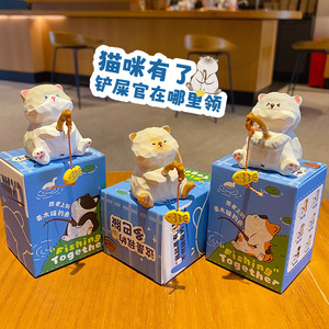 Figura Decorativa de Gato Pescador en Resina, Adorno Artístico para el Hogar, Regalo Original - Product Image 3