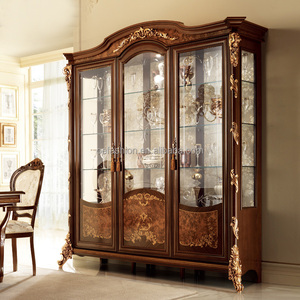OE-FASHION custom Luxury European style Art display cabinet with glass doors furniture for home