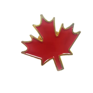 <span class=keywords><strong>Broche</strong></span> en alliage plaqué drapeau canadien en forme de goutte d'eau avec emblème feuille d'érable rouge, thèmes pyramide et amour, accessoires vestimentaires - Product Image 1