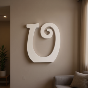 Lettera Decorativa U di Ilan 14,5 Cm Bianca, Arte da Parete per Arredamento Casa - Product Image 2