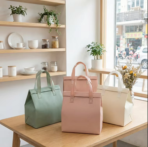 Bolsa Térmica Aislante Desechable de Tela No Tejida para Llevar Comida, Bolsa Refrigerante con Forro de Papel de Aluminio para Café para Llevar - Product Image 1
