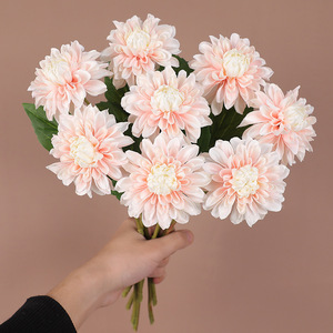 Flor de dalia artificial Ruilisi de tallo único, de seda, para decoración de bodas, hogar y accesorios de fotografía. - Product Image 3