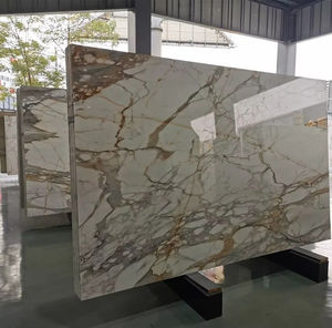 Marbre blanc Calacatta Gold Italie Borghini Paonazzo Calcutta Carrara avec des veines dorées/oranges, grande dalle de carrelage pour sol - Product Image 4