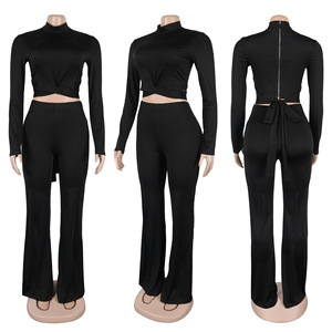 Moda autunno nuovo Set di pantaloni due pezzi <span class=keywords><strong>aderente</strong></span> da <span class=keywords><strong>donna</strong></span> abito Casual Sexy taglie forti Set 2 pezzi da <span class=keywords><strong>donna</strong></span> - Product Image 6
