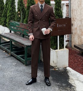 <span class=keywords><strong>Abito</strong></span> da uomo in stile retrò <span class=keywords><strong>doppiopetto</strong></span> da lavoro per motivi estivi in tessuto britannico ispirato a gentiluomini - Product Image 2