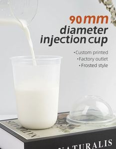 แก้วพลาสติกใสแบบใช้แล้วทิ้ง PP เกรดอาหาร ขนาด 90 มม. ความจุ 16 ออนซ์ รุ่น U Cup สำหรับเครื่องดื่มร้อน ชานมไข่มุก น้ำผลไม้ กาแฟ ยอดนิยม - Product Image 4