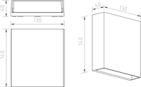 Lumière LED murale extérieure 6W en ABS+PC carrée, IP65, avec fonction étanche