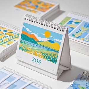 <span class=keywords><strong>Calendrier</strong></span> de bureau personnalisé 2026 avec impression artistique, paysage de montagne, reliure spirale - Product Image 5