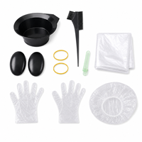 Kit de coloration capillaire professionnel 8 pièces avec bol à teinture, pinceau, protège-oreilles, gants, cape, bonnet de douche et pinces – Fournitures et outils pour salon de coiffure