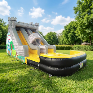 WINSUN Tobogán Inflable Educativo de Alta Calidad para Niños, Tobogán Seco Inflable de PVC con Diseño de Castillo Antiguo para Exteriores - Product Image 1