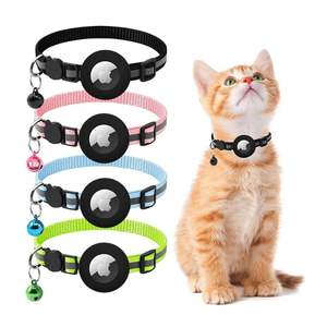 Collar de gato Airtag reflectante impermeable Collar de Gps rastreador de gatitos ajustable con soporte de etiqueta de aire y campana - Product Image 6