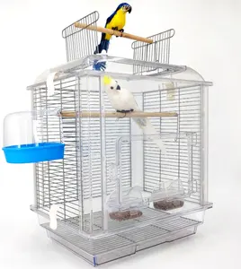 Atacado plástico transparente pássaro viagem gaiola acrílica pássaro hamster casa com bandeja