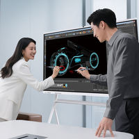 Tableau interactif 65 pouces en promotion pour l'école et le bureau, écran tactile infrarouge multimédia 4K