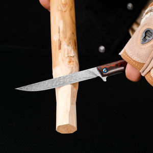 Coltello pieghevole damasco di alta qualità per la caccia al campeggio e la sopravvivenza all'aperto durevole EDC coltello da combattimento in legno manico - Product Image 4