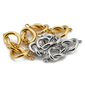 Connecteur Cœur Noué en Acier Inoxydable Double Trou 10mm, Apprêts Bijoux DIY pour Bracelets Colliers, Plaqué Or - Product Image 3