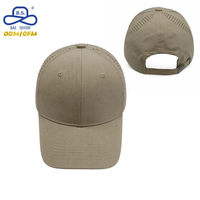 Casquette de baseball kaki à 6 panneaux avec ventilation latérale découpée au laser – Vente en gros |   Casquette de sport structurée en tissu organique avec logo