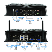 Eglobal Mini PC sans ventilateur I7 4578U I5 4278U Industriel intégré 2 LAN 6 * RS232 COM WIN 10 Ordinateur de bureau 2 LAN 4578U 4278U I7 I5