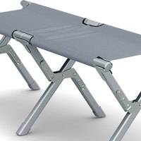 Bestex chaise de camping double légère et portable en aluminium grande chaise d'extérieur pliable sans bras personnalisée pour l'entrée à l'hôtel et à l'hôpital