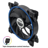 Xiao Yue S120 cercle de lumière LED double face grand ventilateur souple à flux d'air pour boîtier d'ordinateur 3PIN + connexion série de ports D 4PIN
