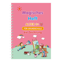 3D Deutsches Tiefzieh-Magisches Übungsheft, Wiederverwendbares Zauber-Schreiblernheft für Kinder, Kinderbücher