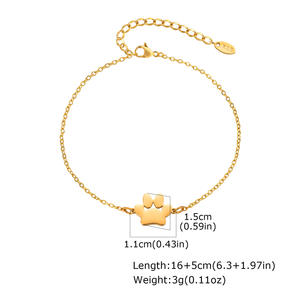 Joyería de moda para mujer-Pulsera simple de garra de gato de acero inoxidable con letras doradas - Product Image 6
