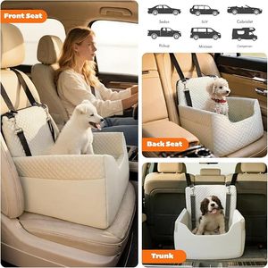 Siège auto réglable pour chien, lit de voyage pour animaux de compagnie, chiot, avec housse et coussin amovibles et lavables, rehausseur de siège arrière pour chien - Product Image 5