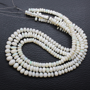 Natural Australian Opal Smooth Roundel Shape Beads Natural Multi Fire Opal Beads Australian Opal Gemstones Beads 4X5MM 14''Inch - Product Image 1