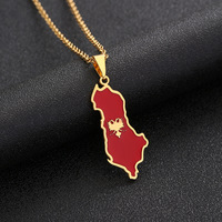 Collier pendentif drapeau marocain tendance en émail et acier inoxydable plaqué or 18 carats, personnalisable, bijoux de mode, vente chaude