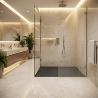 Base de douche rectangulaire noire antidérapante Dreamline de haute qualité en SMC pour hôtel, avec couvercle de drain, garantie 5 ans, installation facile