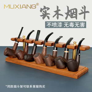 Muxiang Wooden Smoking Pipe Bent Type Tobacco Pipe For Personal Gift - Product Image 3
