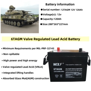<span class=keywords><strong>Batterie</strong></span> de camion blindée 6TN AGM 12V 120AH VRLA scellée sans entretien à <span class=keywords><strong>d</strong></span>écharge profonde pour véhicules électriques - Product Image 1