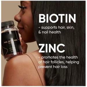 स्वस्थ सौंदर्य समर्थन के लिए कोलेजन और विटामिन डी 3 के साथ उच्च शक्ति बायोटिन बालों की त्वचा और नाखून गुम्मीज - Product Image 5