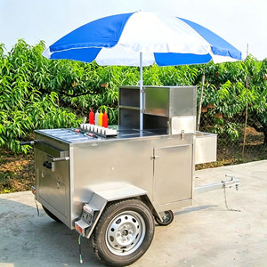 Carrito de Comida Móvil Multifuncional Personalizado con Sombrilla, para Venta de Tacos, Papas Fritas, Hamburguesas, Hot Dogs y Otros Alimentos - Product Image 1