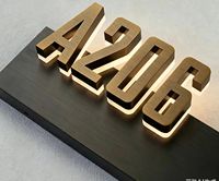 Letrero de Puerta con Retroiluminación LED Impermeable para Interiores, Placa con Nombre 3D Personalizada, para Habitaciones de Hotel, Oficinas, Recepción, Edificios, Tiendas