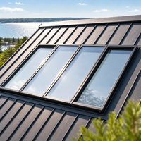 Fenêtre de toit coulissante automatique, lanterneau télescopique à 4 panneaux, lanterneau de toit électrique rétractable à grande ouverture en alliage d'aluminium
