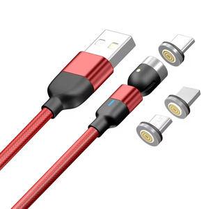 Câble USB magnétique OEM Micro chargeur de type C pour iPhone 12 Mini 11 Pro Max Charge rapide Rotation à 540 degrés Cordon rouge pour <span class=keywords><strong>IOS</strong></span> - Product Image 1