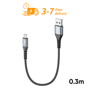 SUNGUY CE Certified 0.3m <b>USB</b> Nylon Braided <b>USB</b> Data Cable <b>USB</b>-Ladekabele 18W Fast Charging Cable for Phone Laptop - Product Image 1