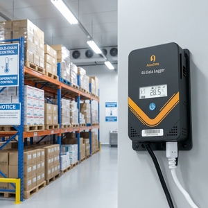 Enregistreur de données de température et d'humidité 4G longue portée, certifié IP67, avec alarme, pour usage industriel en entrepôt, OEM/ODM - Product Image 1