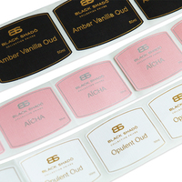 Impression d'étiquettes autocollantes pour flacons de parfum, imperméables, avec dorure à chaud et logo personnalisé
