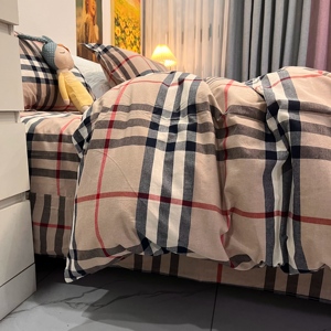 Juego de Ropa de Cama de 4 Piezas, 100% Algodón, Diseño Geométrico Tejido, Rayas Rojas, Azules y Blancas, 200 Hilos, Estilo Náutico, <span class=keywords><strong>Funda</strong></span> de Edredón, Venta al Por Mayor - Product Image 3