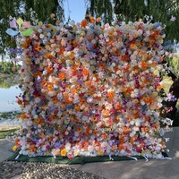 Panneau de fond de mur de fleurs en tissu 3D personnalisé, décoration de mariage à domicile, rouge bordeaux, mur de fleurs artificielles en soie rose avec fermeture éclair